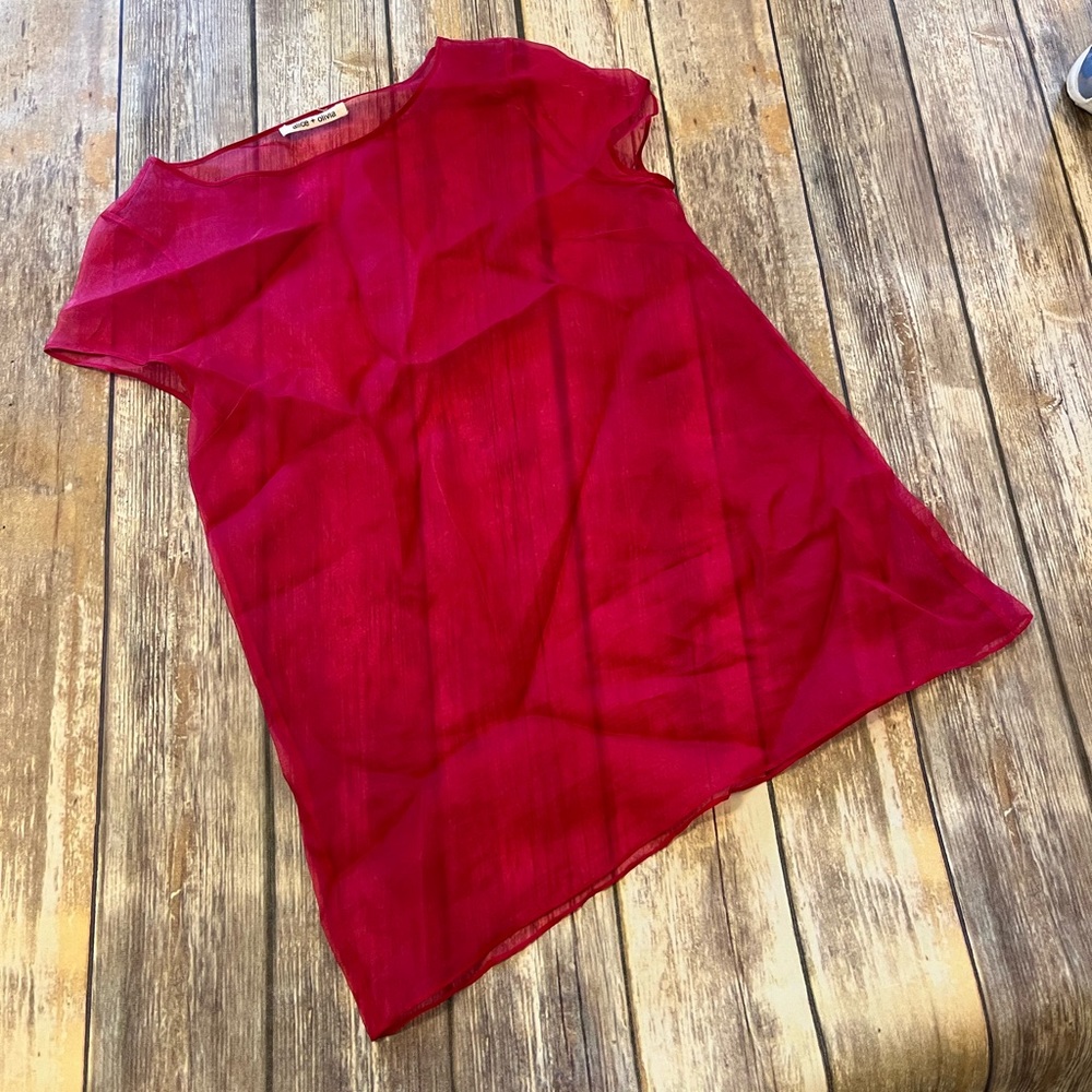 Alice + Olivia Sheer Top OS Pink